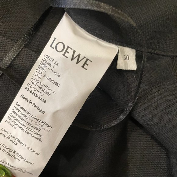 LOEWE Black Wool Belted Trousers - Picture 4 of 7